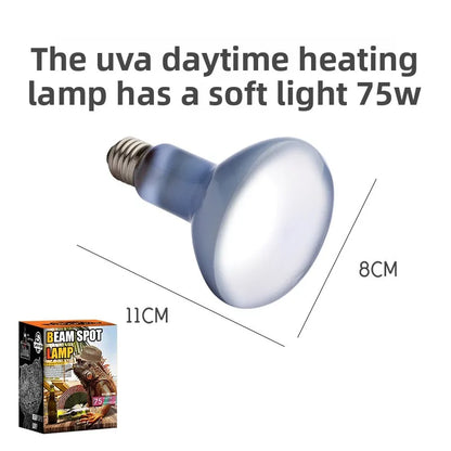 SuperRep Frosted UVA Reptile Heat Lamp-Daylight Basking Bulb for Tortoises & Bearded Dragons-Gentle Warming Light for Terrariums