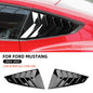 For Ford Mustang 2024 2025 2026 GT S650 Gloss Black Carbon Fiber Pattern Rear Windshield Side Spoiler Splitter Triangle Louver