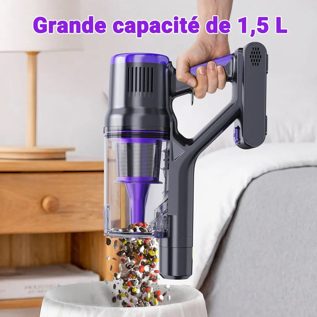 Blossom DSV112A Cordless Vacuum Cleaner 50000Pa 550W,180° Foldable Tube Touchscreen Stick Vacuum,55 Mins Runtime Anti-Tangle Roller Brush HEPA Filtration LED Light Wireless Vacuum for Pet Hair Hard Floor Carpet