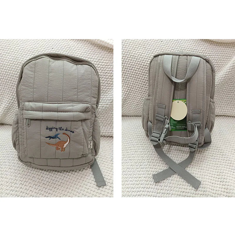 2025 New Design Cartoon Childrens Backpack Animal Embroidery Pattern School Bag Boys Girls Toddler Kindergarten Kids Backpack