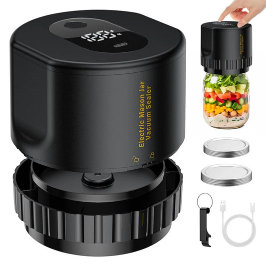 Elektrinis „Mason Jar“ vakuuminio sandarinimo rinkinys, belaidis, skirtas „Mason“ indelių fermentacijai plačia burna su „Mason“
