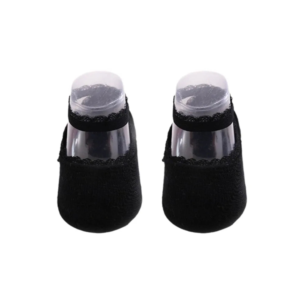 Baby Socks Newborn Socks Summer Lace Baby Socks Solid Color Princess Baby Girl Socks Infant Anti-slip Socks With Rubber Soles