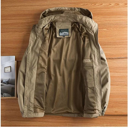 Autumn Men's Hiking Waterproof Jackets Men Outdoor Quick Dry Climbing Hooded Coats Men Sports Breathable Windbreaker Jackets 5XL