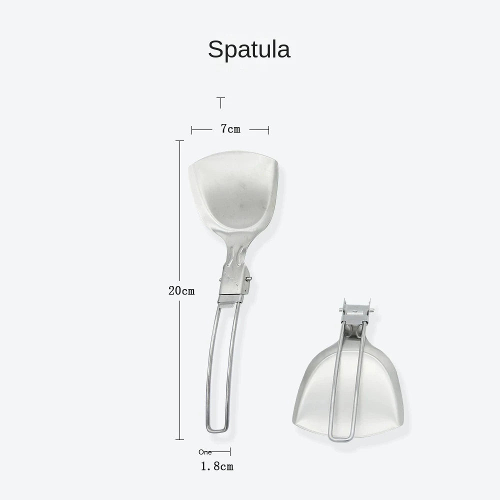Folding Spatula Spoon Shovel Food Turner Portable 304 StainlessSteel Outdoor Camping BBQ Cooking Tableware Picnic Supplies ﻿
