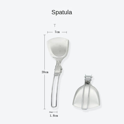 Folding Spatula Spoon Shovel Food Turner Portable 304 StainlessSteel Outdoor Camping BBQ Cooking Tableware Picnic Supplies ﻿