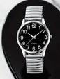 black alloy Arabic numerals for men and women Elastic elastic band quartz watch set Lovers watch gift set