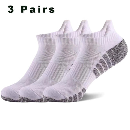 3 Pairs Professional Running Sports Fitness Ankle Socks Men's Towel Socks Outdoor Sports Short Socks Men And Women Socks GIFRS