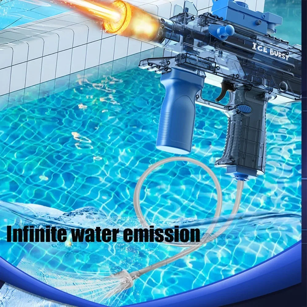 Simulated Flame Electric Water Gun Toys with Lighting & Smoking Effect Summer Outdoor Beach Pool Fight Game for Adults Children