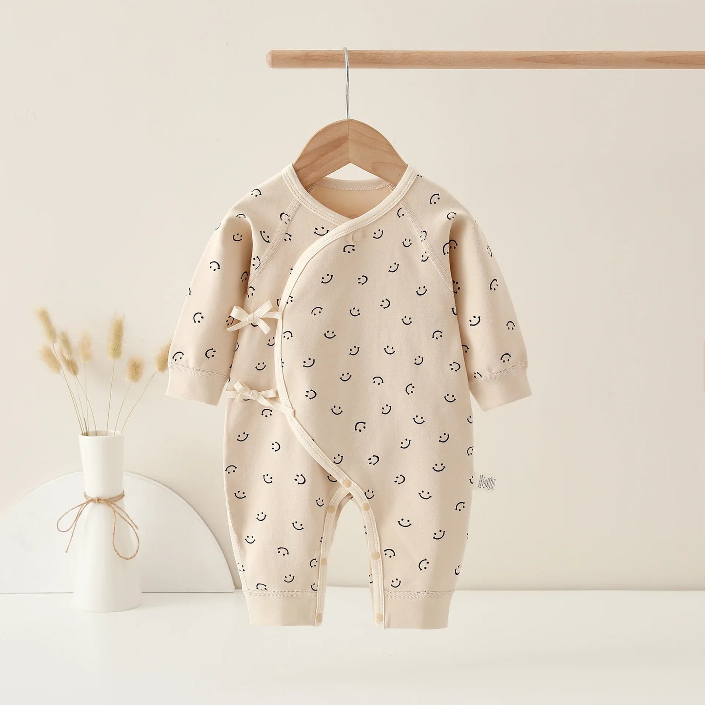AYNIGIELL Spring Autumn 0-6 Months Baby Jumpsuit Cartoon Pattern Male and Female Infants 100%Cotton Rompers Infant Clothing