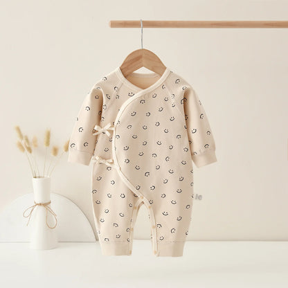 AYNIGIELL Spring Autumn 0-6 Months Baby Jumpsuit Cartoon Pattern Male and Female Infants 100%Cotton Rompers Infant Clothing