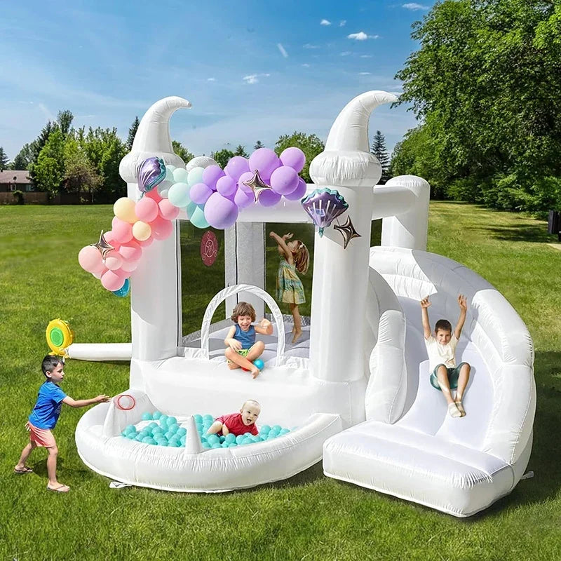Inflatable Bounce House With Ball Pool And Slide Kids Birthday Party Game Gift Jumper Children Jumping  Bouncy Castles Oxford