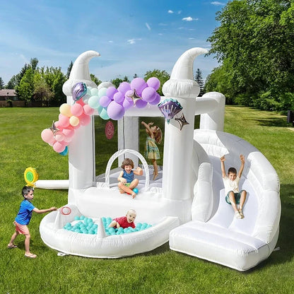 Inflatable Bounce House With Ball Pool And Slide Kids Birthday Party Game Gift Jumper Children Jumping  Bouncy Castles Oxford