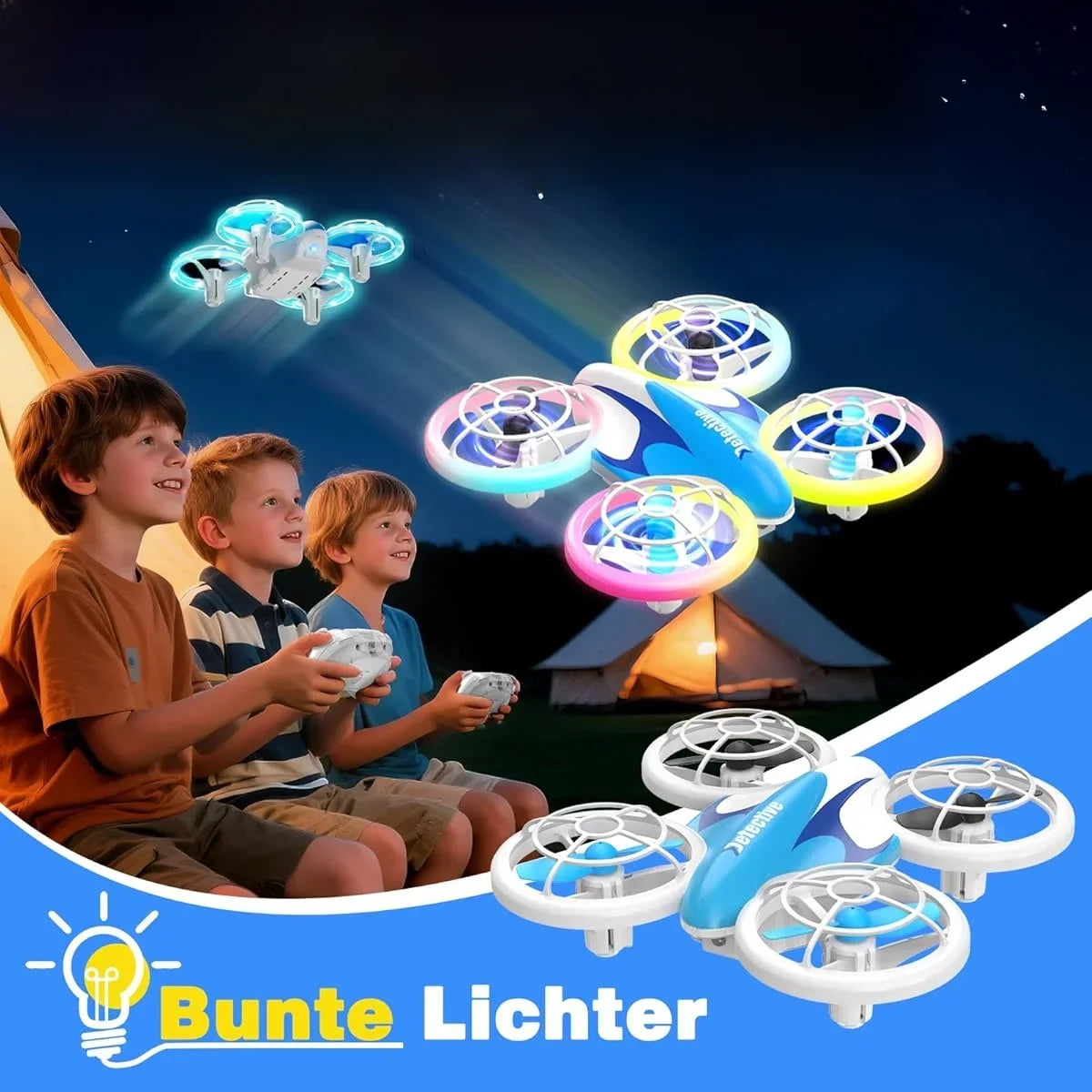 Complete Flying Drone Toy Set, Complete with A Round Protective Cover, Features One-button Takeoff/landing and Two Speeds, Making It The Perfect Gift for A Child.