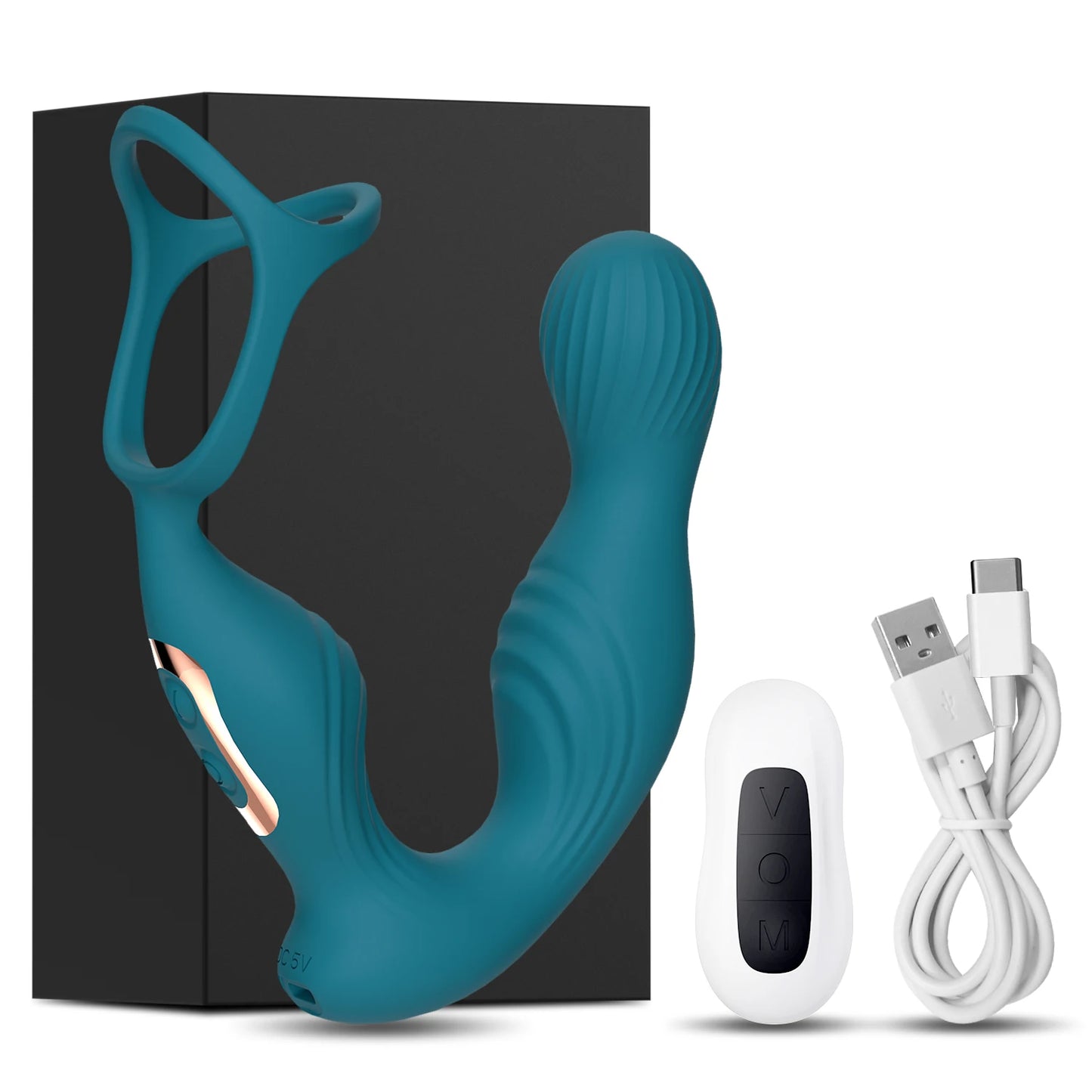 Prostate Massager Vibrator Sex Toy for Men Anal Butt Plug Rechargeable 360 Rotating Head Remote Control Penis Ring Waterproof
