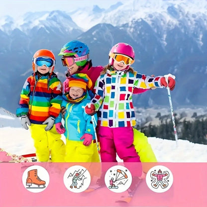 Winter Snow Gloves for Boys Girls Ages 10-14, Warm Knit Windproof for Skiing Cycling Fishing, Machine Washable