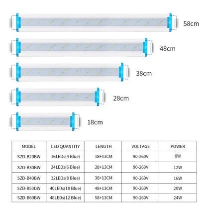 Extensible Waterproof Clip on Lamp For Fish Tank Super Slim Fish Tank Aquatic Plant Grow Aquarium LED Light 18-58cm 220V