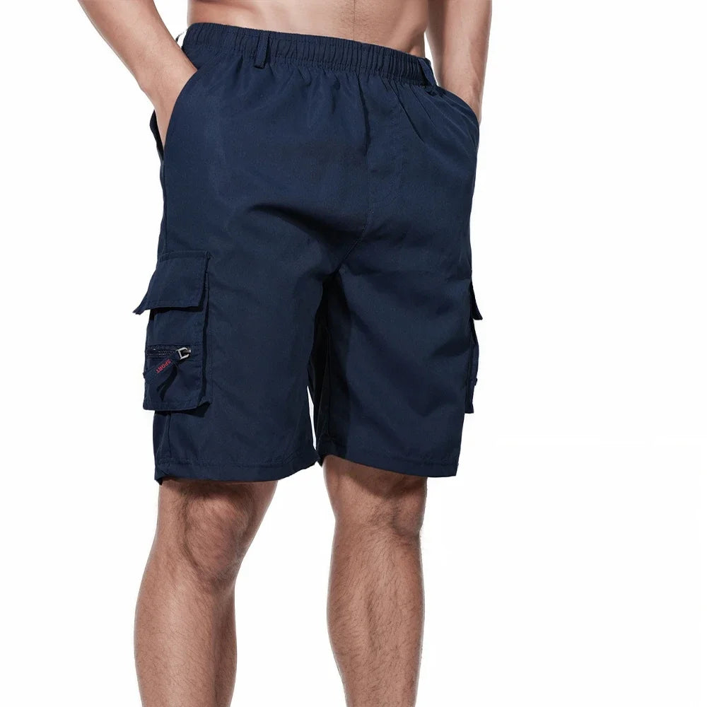 Men's Cargo Shorts Summer Oversized Pants Elastic Waist Large Size Outdoor Jogging Sweatpants Trend Multi Pockets Men Clothes