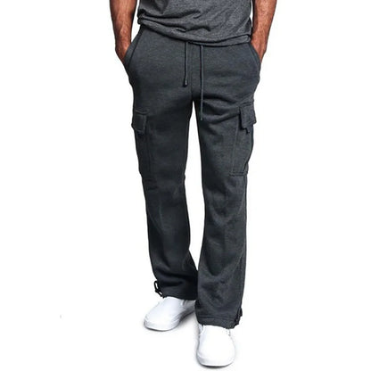 Men's  Cargo Pants Loose Drawstring Sweatpants with Pockets Sports Straight Trousers Jogging Long Pants Hip Hop Streetwear
