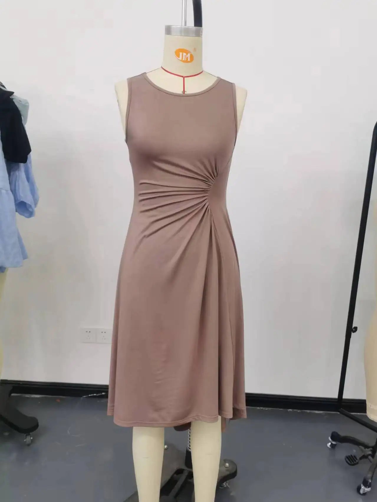 New Women's Dress Slim Sleeveless A-line Skirt Elegant Simple Office Red Korean Midi Skirt for Female