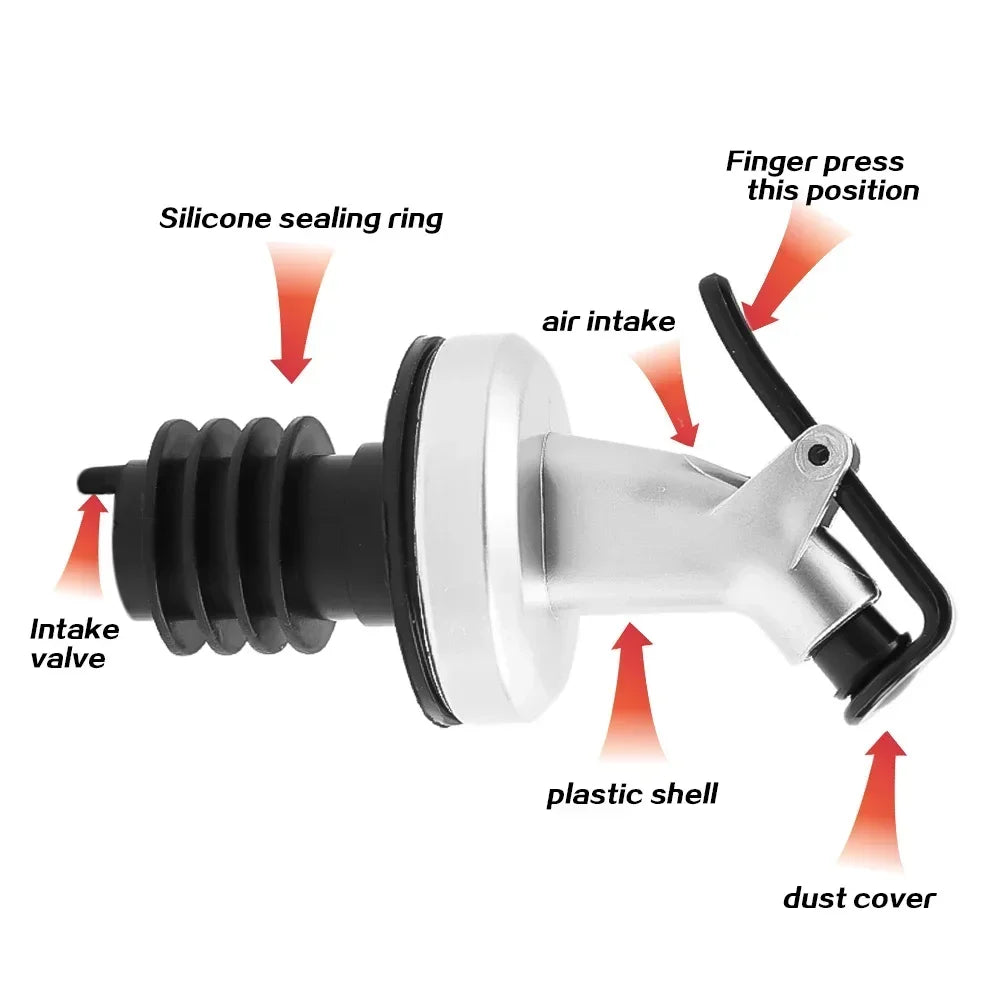 1-5PCS Oil Bottle Stopper Lock Plug Seal Leak-proof Nozzle Sprayer Oil Bottle Stopper Cap Liquor Dispenser Wine Pourer Gadgets