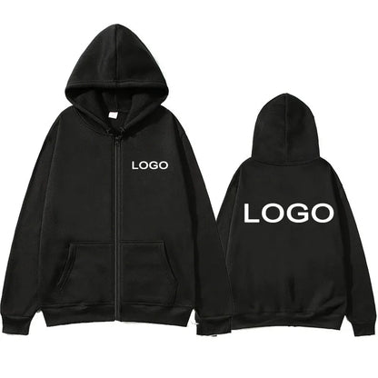 Customized Printed Zipper Hoodies Men Fashion Long Sleeve Zipper Up Sweatshirts Women Casual Personality Hoody Pullover Sudadera