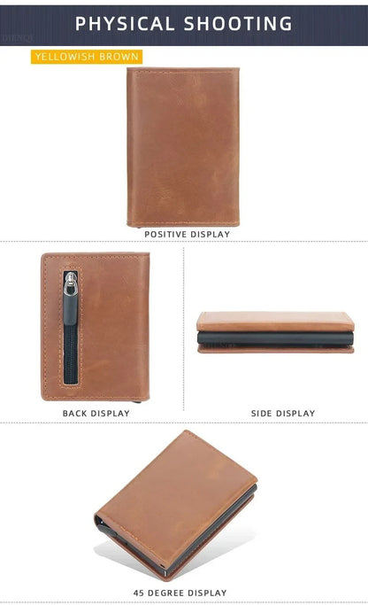 Pop Up Credit Card Holder Wallets Men Slim Rfid Blocking CardHolder Wallet for Men Card Money Bag Purse PU Leather Short Wallets