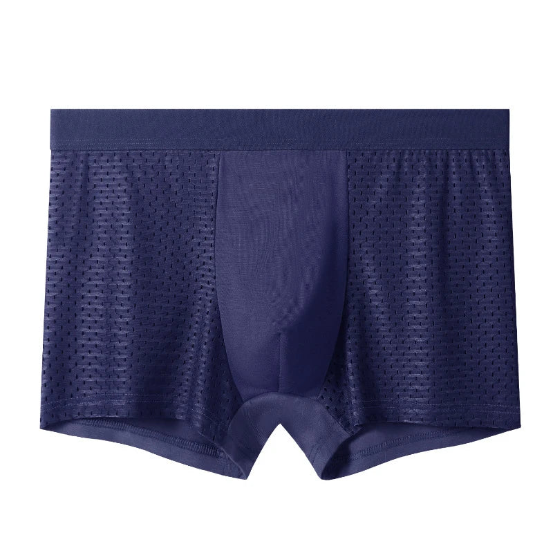8pcs/set Men's Panties Ice Silk Mesh Men Underwear Breathable Men's Underpant Fashion Panties Male Solid Color Boxer Shorts