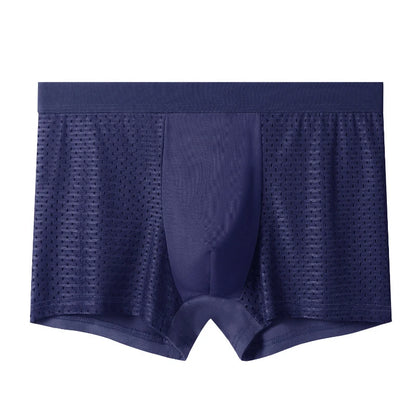 8pcs/set Men's Panties Ice Silk Mesh Men Underwear Breathable Men's Underpant Fashion Panties Male Solid Color Boxer Shorts