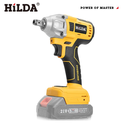 HILDA 1/2" Brushless Impact Wrench 1200N.m High Torque Electric Wrench Power Tool for Scaffolding Tire Repair For Makita Battery