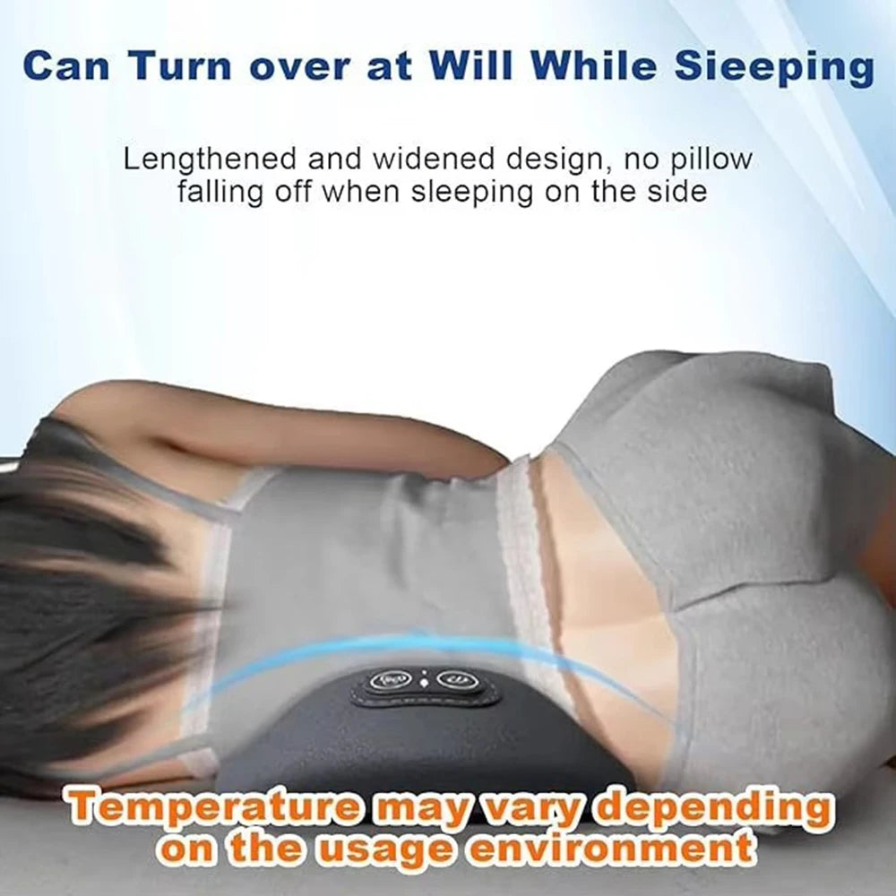 NEW 3-in-1 Back Massager Heat Vibration for Back Pain Relief Herniated Disc Stretch Support Traction Lower Back Massage Pillow