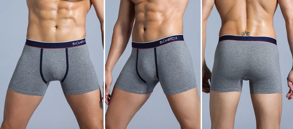 4pcs Cotton Boxer Shorts Soft Men's Panties BONITOS Letter Waistband Men Underpants Boxer Briefs Sexy Underwear for Man Boxers