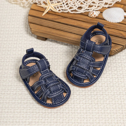 Summer Retro Unisex Baby Beach Sandals Wrap Toe Breathable Anti-slip Wear-resistance Braided Sandals Baby Toddler Shoes