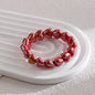 Sweet Fashion Dopamine Colorful Glossy Resin Heart Handmade Bead Elastic Bracelets for Women Summer Beach Stackable Jewelry Gift