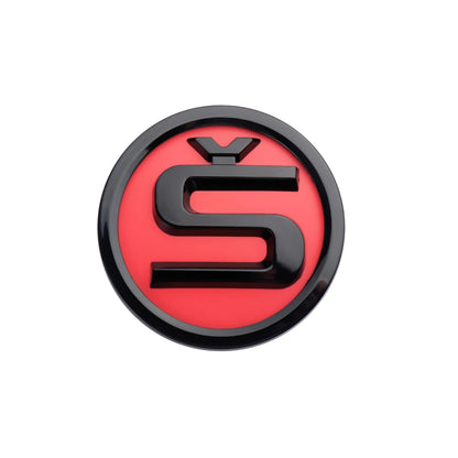 80/90/100mm Car Front Grille Hood Emblem Rear Trunk Badge Sticker For Skoda S Logo Octavia Fabia Superb Kamiq Kodiaq VRS Rapid