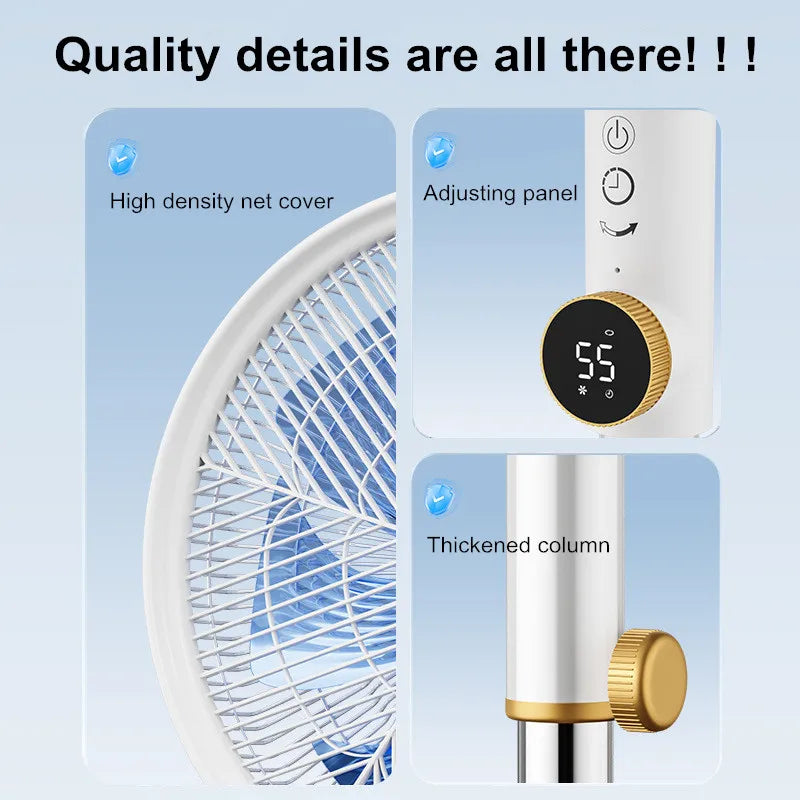 DC Inverter Tower Fan, Ultra Quiet 12-Speed Standing Fan with Remote, Energy Saving Oscillating Fan for Living Room/Bedroom