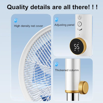 DC Inverter Tower Fan, Ultra Quiet 12-Speed Standing Fan with Remote, Energy Saving Oscillating Fan for Living Room/Bedroom