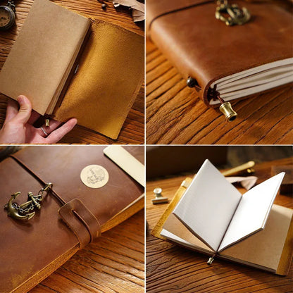Fromthenon Leather TN Travel Notebook Handbook Diary First Layer Cowhide Diary Handbook Notes Handmade Loose-leaf Notebook