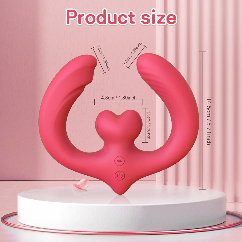 APP Strapless Strap-On G-Spot Dildo Vibrator Realistic Double-Ended Vibrating Butt Plug Anal Sex Toys for Women Lesbians Couples