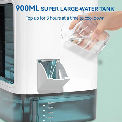 Portable air conditioner 3-speed Mini Air Conditioning 900ml Water Tank Air Cooler with 7-color Night Light For Office Bedroom