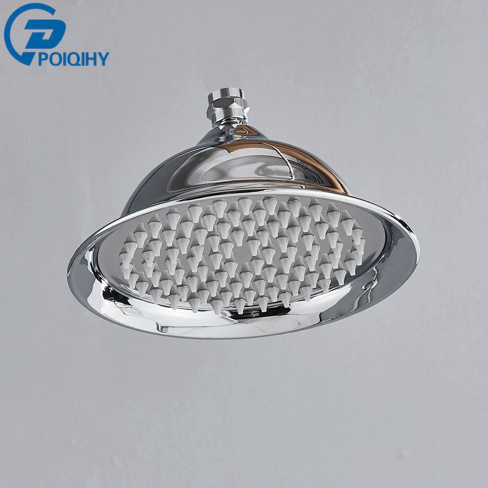 POIQIHY Brass Golden Rainfall Shower Head Shower Faucet Head Bathroom Replace Rain Showerhead Antique Brass Showerhead Accessory