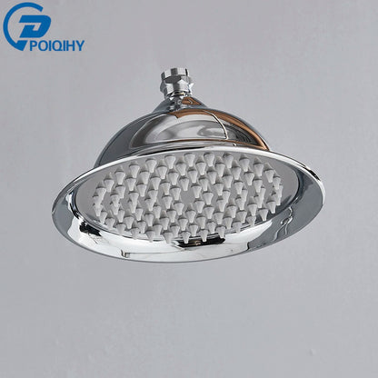 POIQIHY Brass Golden Rainfall Shower Head Shower Faucet Head Bathroom Replace Rain Showerhead Antique Brass Showerhead Accessory