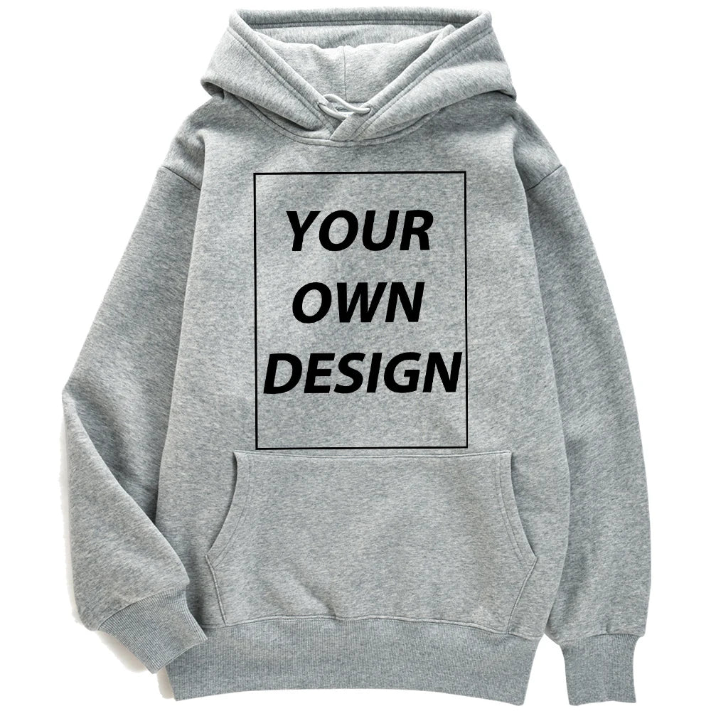 Customized DIY Print Men Woman Autumn Winter Hoodies Casual Classic Pullovers Simple Comfy Streetwear Soft Warm Sports Clothing