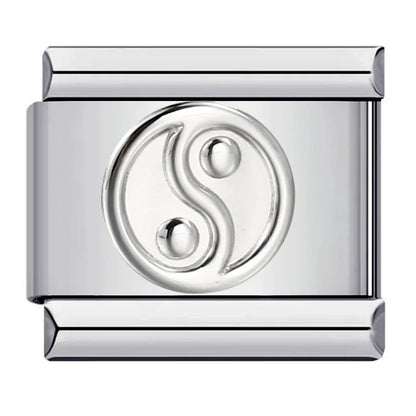 26 English A-Z Letter Name Custom 9mm Link Charms Silver Color Italian Stainless Steel Bracelet DIY Jewelry Making Hand Chain