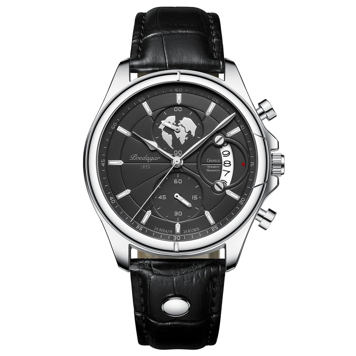 POEDAGAR Luxury Man Wristwatch Chronograph Date Waterproof Leather Men Watch Casual Quartz Men's Watches Sports Male Clock Reloj