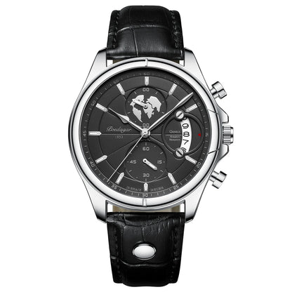 POEDAGAR Luxury Man Wristwatch Chronograph Date Waterproof Leather Men Watch Casual Quartz Men's Watches Sports Male Clock Reloj