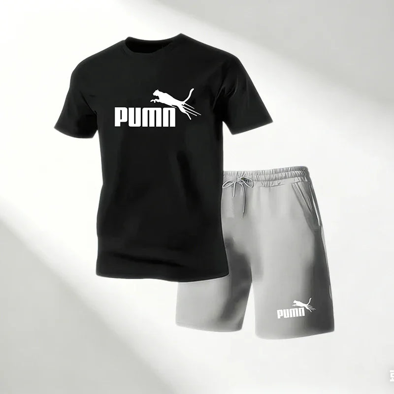 Hot Sale 2026 Men's T-Shirts Sets O-Neck Short Sleeve+Sports Shorts Quick Dry Casual Street Fashion Home Outdoor Running 2 Piece
