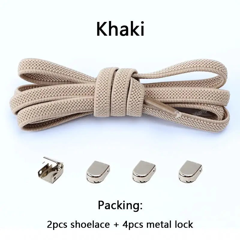 No tie Shoe laces Elastic laces Sneakers Flat Shoelaces without ties Quick Shoelace for Shoes Kids Adult One Size fits All Shoes