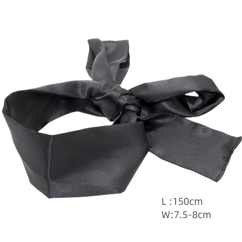 Erotic Fabric Solid Colour Eye Mask with Fetish Slave Cosplay Binding Sex Toys for Couple Bdsm Blindfold Flirting Sexy Costume