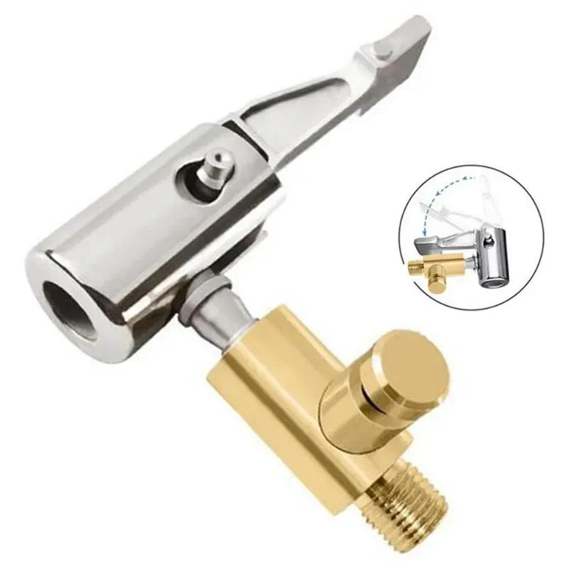 Portable Inflatable Pump for Car Tire Air Chuck Compressor Tire Inflator Tire Chuck with Barb Connector for Hose Repair