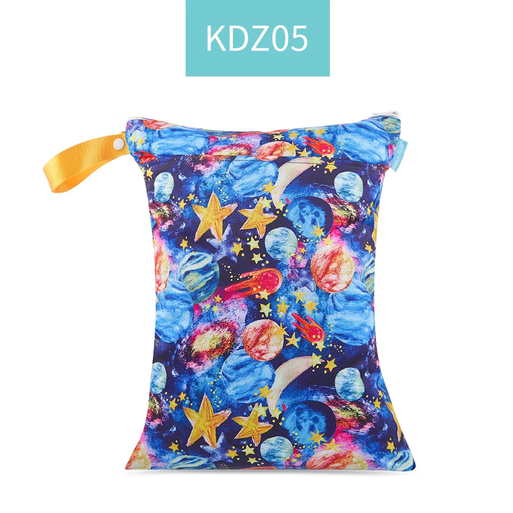 HappyFlute Baby Diaper Bags Double Zippered Wet/Dry Bag Waterproof Wet Cloth Diaper Backpack Reusable Diaper Cover WetBag